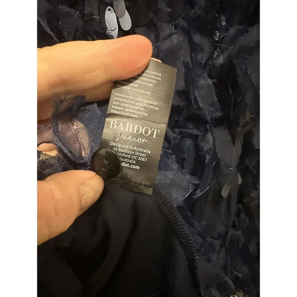 Bardot Junior Girls Mallory Tiered Dress In Navy Sz 14 Style # 591DBG3 NWOT $149 - Picture 7 of 10